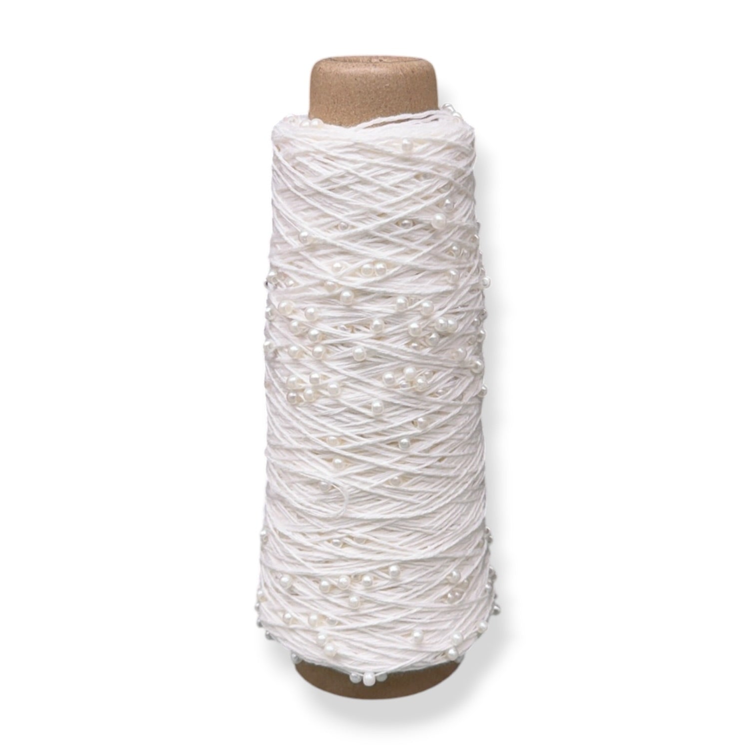 La Perla White – bomuldsgarn med perler (3)