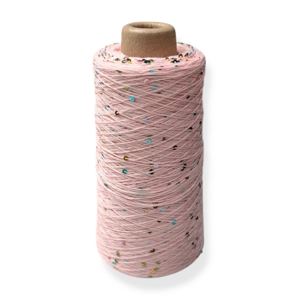 Isabello Rosa – bomuldsgarn med pailletter