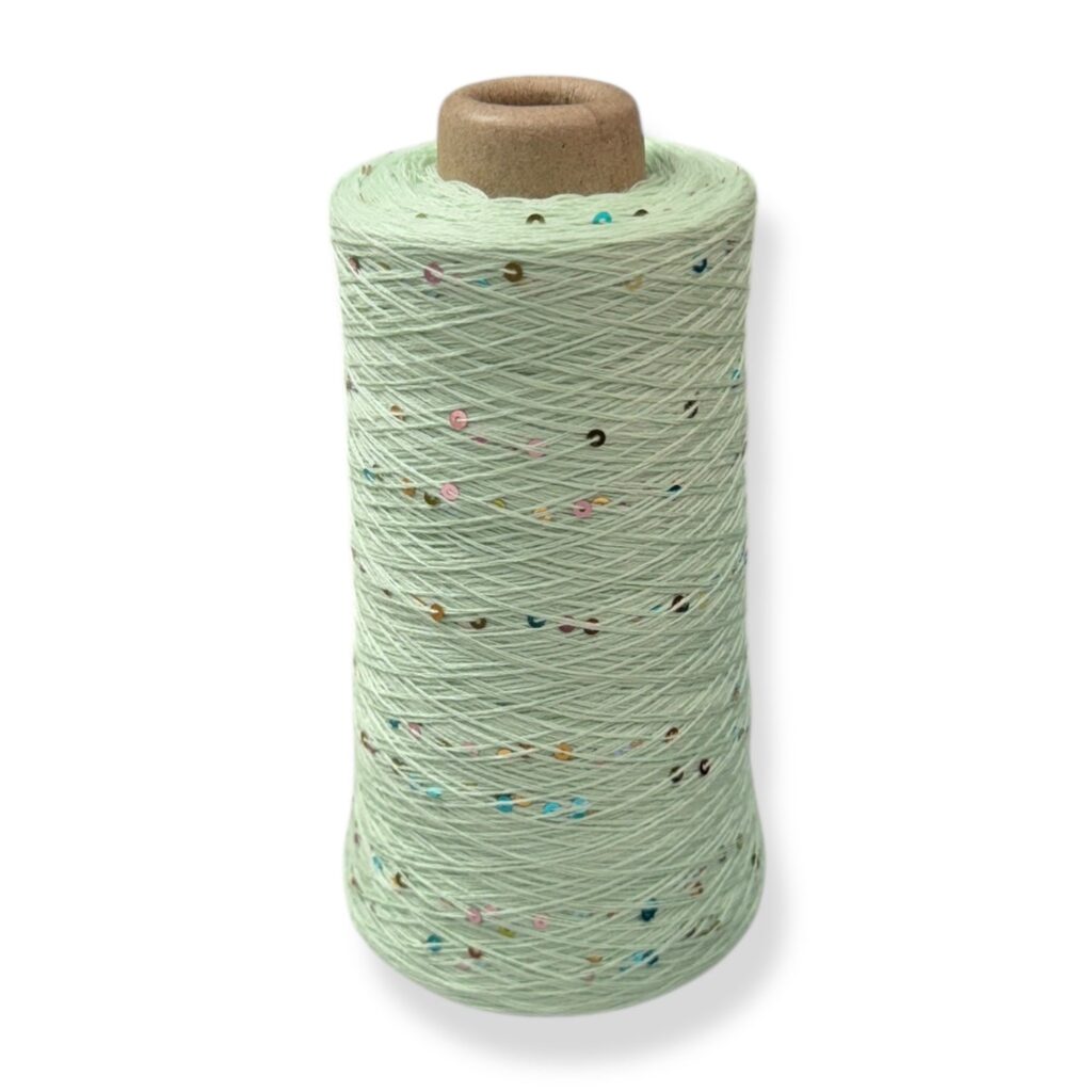 Isabello Mint – bomuldsgarn med pailletter